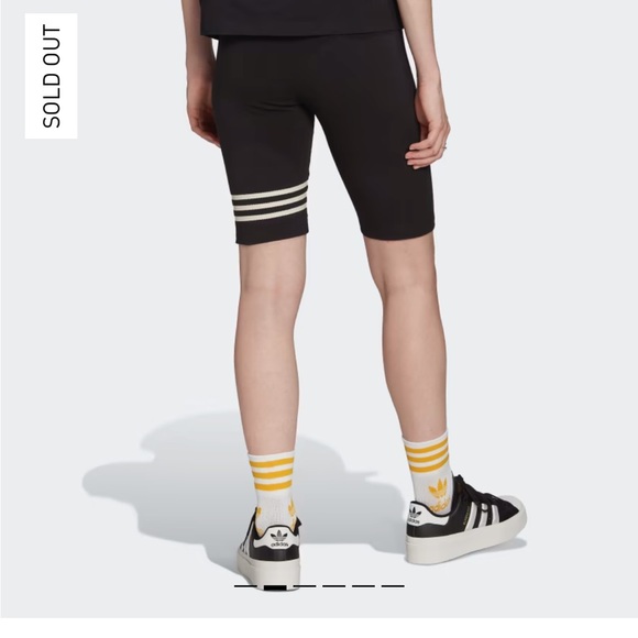 NWT 2XS high rise ADICOLOR NEUCLASSICS BIKE LEGGINGS tight fit black/ cream - Picture 9 of 14